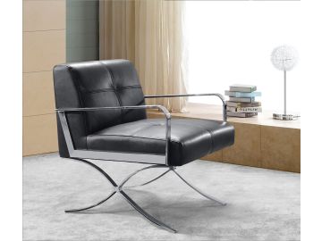 Delano Modern Black Leather Lounge Chair