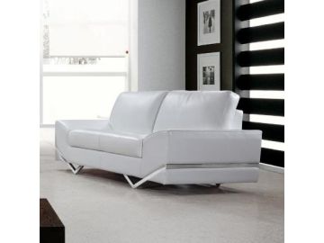 Vanity - Modern White Leather Loveseat