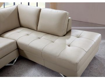 Vanity - Modern White Leather Right Facing Sectional Sofa