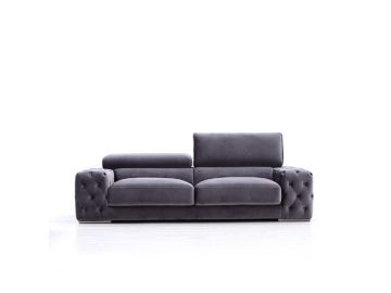 Trisha Modern Grey Fabric Loveseat