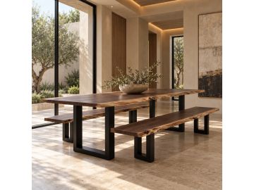 Taylor Modern Live Edge Wood X-Large 102" Dining Set