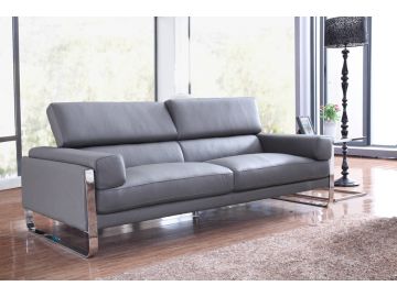 Prim Modern Grey Leather Sofa Set