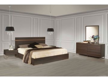 Benzon Italian Modern Dark Rovere Bedroom Set