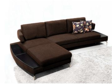 1077 Brown Fabric Sectional Sofa