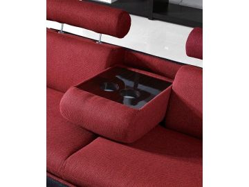Parma Modern Red Fabric Left Facing Sectional Sofa