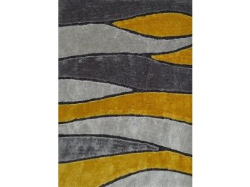 Rug Factory Plus Living Shag 120 Gray Yellow Area Rug