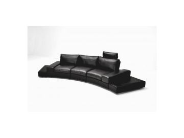 Lilac Modern Black Full Leather Single Sofa