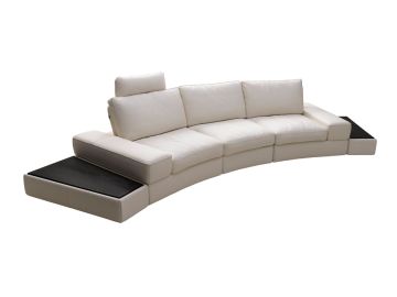 Lilac Snow White Leather Single Sofa