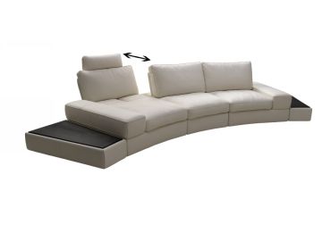 Lilac Snow White Leather Single Sofa