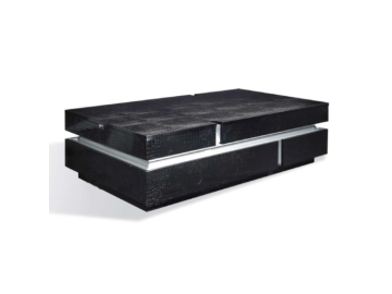 Vdara Modern Black Faux Crocodilian Coffee Table