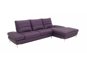 Dahlia  -Purple Leather Sectional Sofa