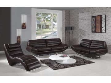 BO-3979 Modern Esspresso Leather Sofa Set