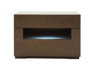 Ceres Modern Brown Oak and Grey Nightstand