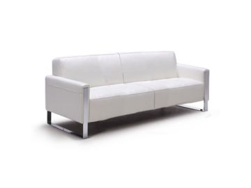 Iris Modern White Leather Loveseat