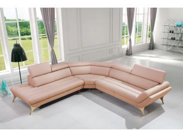 1541 Modern Pink Leather Sectional Sofa