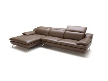 Gerbera Modern Caramel Leather Sectional Sofa