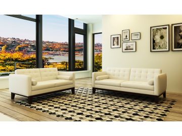 Pilar Modern Beige Leather Sofa Set