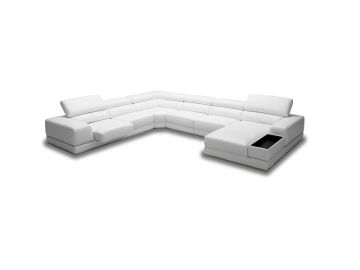 Chrysanthemum - Modern White Eco-Leather Sectional Sofa