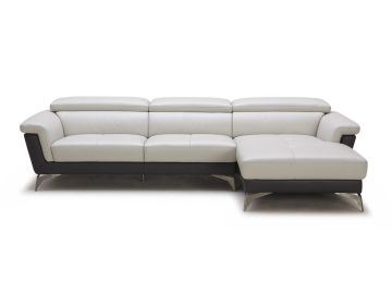Holly Modern Two-Toned Leather Sectional Sofa