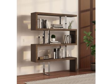 Maze Modern Walnut Bookcase