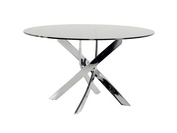 Pyrite Modern Round Glass Dining Table