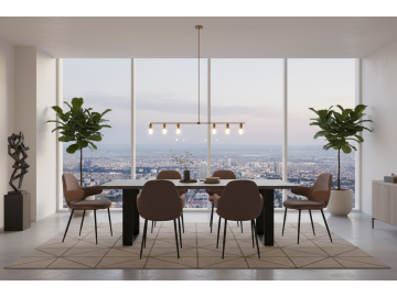 Bontura - Modern Brown Fabric & Leatherette Accent Chair