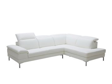Carnation Modern White Eco-Leather Sectional Sofa