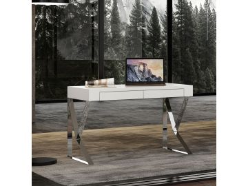 Ferris Modern White Lacquer Office Desk