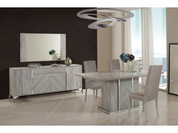Alexa Italian Modern Grey Buffet Mirror