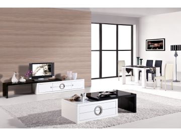 2018 Modern White and Black Coffee Table