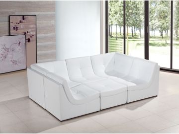 207 Modern White Bonded Leather Sectional Sofa