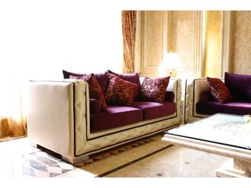 2268 Modern Purple Fabric Sofa Set