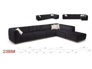 Hawthorn Modern Fabric Sectional Sofa and Ottoman
