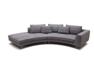 Tulip Modern Rounded Small Fabric Sectional Sofa