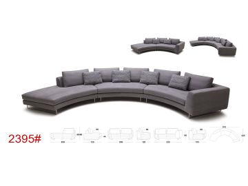 Tulip Modern Rounded Fabric Sectional Sofa