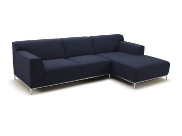 Daisy Minimal Style Contemporary Blue Fabric Sectional Sofa