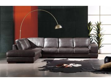 Renava Italian Leather 260 Sectional Sofa in Espresso
