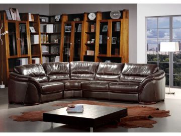 262ANG Dark Brown Leather Sectional Sofa