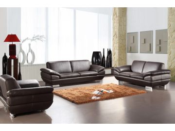 Lucca Modern Ivory Microfiber Sofa Set