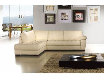 281 Modern Cream Leather Sectional Sofa