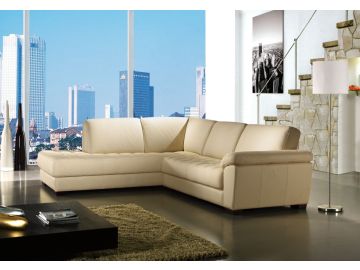 281 Modern Cream Leather Sectional Sofa
