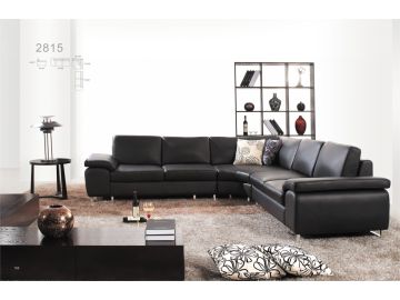 2815 Modern Dark Brown Leather Sectional Sofa