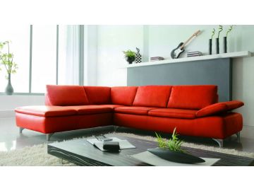 2915 Modern Red Leather Sectional Sofa