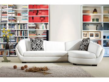 3010 Modern White Bonded Leather Sectional Sofa
