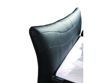 350 Modern Black Bonded Leather Bed