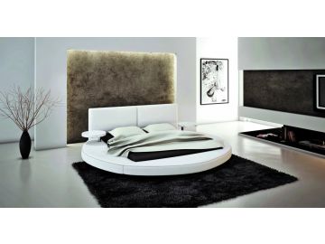 Atlas Modern White Round Bed
