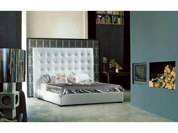 385 Modern White Bonded Leather Bed