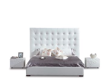 385 Modern White Bonded Leather Bed
