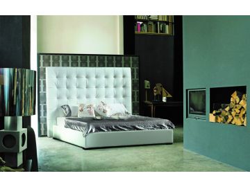 385 Modern White Eco-Leather Bed