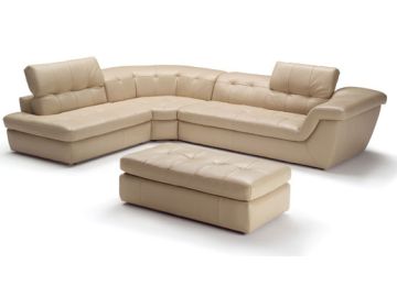 Renava Italian Leather 397 Sectional Sofa in Cream Cat. 3